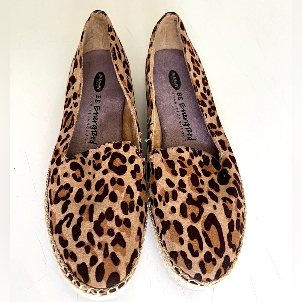 Dr. Scholl's Leopard Print Slip-On Flats - Brown and Black